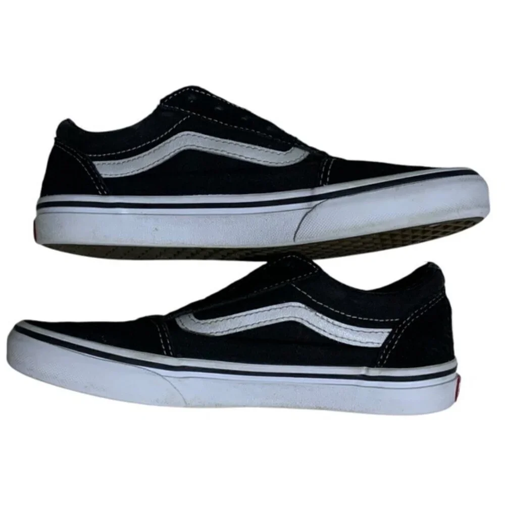 VANS Old Skool Suede Low Skate Sneakers Lace Up Off The Wall Black/White Sz 5